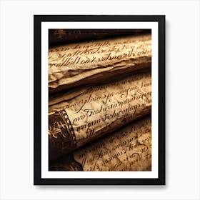 Old Manuscripts 8 Art Print