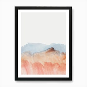 Watercolor Of Mountains Art Print