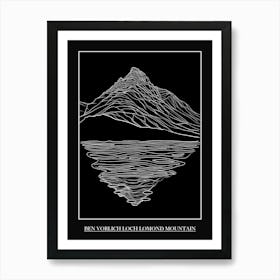 Ben Vorlich Loch Lomond Mountain Line Drawing 8 Poster Art Print