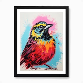 Andy Warhol Style Bird Lark 4 Art Print