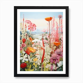 Alexander Marshal Inspired Botanical Colorful Garden Flowers Print Art Print