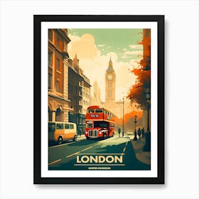 United Kingdom London Retro Vintage Travel Art Print