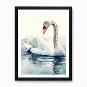 Watercolor Swan Art Print