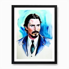 Christian Bale In The Prestige Watercolor 2 Art Print