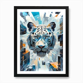 White Tiger Cubic Art Print