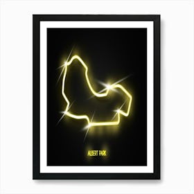 Albert Park Australia F1 Track neon Art Print
