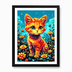 Feline Cat Creative Artwork Illustration 24 Art Print