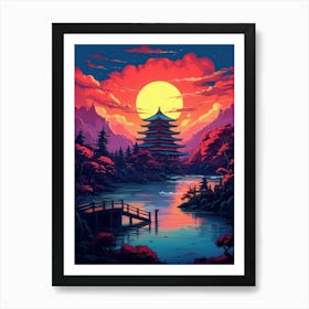 Sunset In Japan 1 Art Print