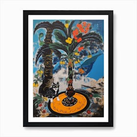 Orchids With A Cat 3 Surreal Joan Miro Style  Art Print
