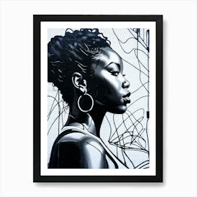 Graffiti Mural Of Beautiful Black Woman 94 Art Print