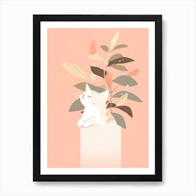 Cat In A Pot Art Print