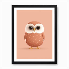 Cute Owlet Scandinavian Style Illustration 3 Art Print
