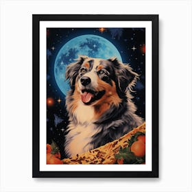 Australian Shepherd Pizza Art Print