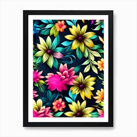Seamless Floral Pattern 4 Art Print