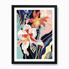 Colourful Flower Illustration Amaryllis 6 Art Print