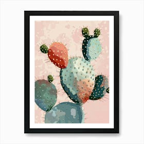 Prickly Pear Cactus Minimalist 3 Art Print