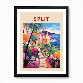 Split Croatia 4 Fauvist Travel Poster Art Print