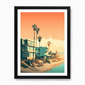 Long Beach California Mediterranean Style Illustration 1 Art Print