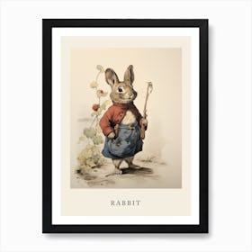 Beatrix Potter Inspired  Animal Watercolour Rabbit 3 Art Print