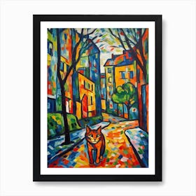 Painting Of Berlin With A Cat In The Style Of Fauvism 3 Art Print