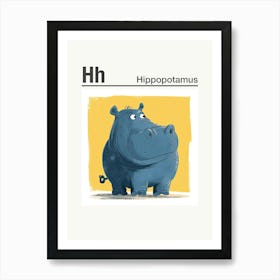 Animals Alphabet Hippopotamus 3 Art Print