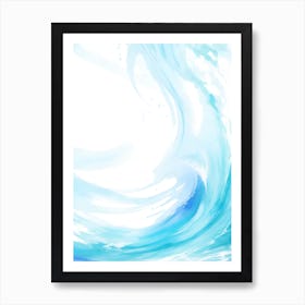 Blue Ocean Wave Watercolor Vertical Composition 8 Art Print