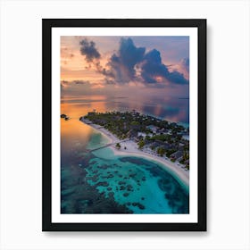 Sunset At Maldives Art Print