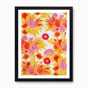 Kniphofia Floral Print Warm Tones 1 Flower Art Print