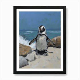 Adlie Penguin Boulders Beach Simons Town Oil Painting 4 Art Print