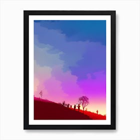 Sunset On A Hill Art Print