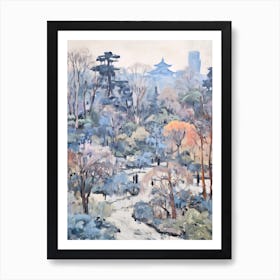 Winter City Park Painting Shinjuku Gyoen National Garden Japan 2 Art Print