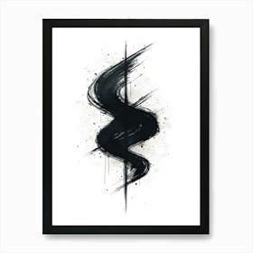 A Abstract Object Art Made With Black Lines Illustration Isolated On A Clean White Background Vertical 155 Fc1h Uyhm Art Print