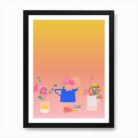 Gradient Flowers conversation Art Print