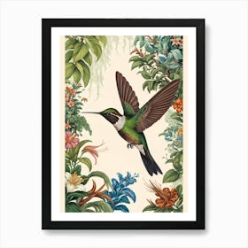 Hummingbird botanical flower beauty 7 Art Print