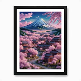 Cherry Blossoms In Fuji 3 Art Print