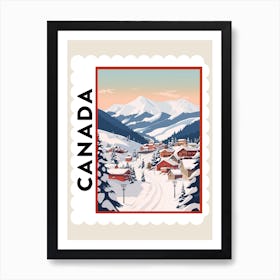 Retro Winter Stamp Poster Whistler Canada Art Print