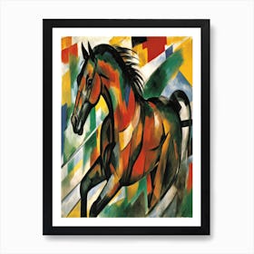 Horse Painting Cubistic Art Print