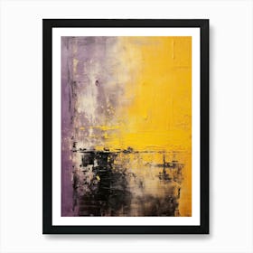 Lilac And Yellow Abstract Painting 1 Art Print