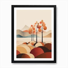 Autumn , Fall, Landscape, Inspired By National Park in the USA, Lake, Great Lakes, Boho, Beach, Minimalist Canvas Print, Travel Poster, Autumn Decor, Fall Decor Art Print