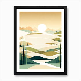 Tuscan Landscape, minimalistic vector art 5 Art Print