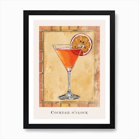 Cocktail O Clock Tile Poster Art Print