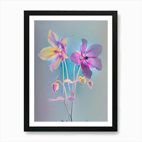 Iridescent Flower Columbine 3 Art Print