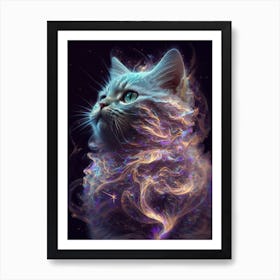 Cute Galaxy Kitten in Space Art Print
