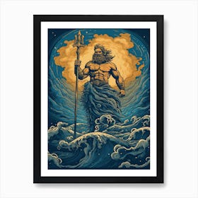  An Illustration Of The Greek God Poseidon 9 Art Print