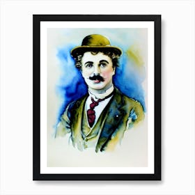 Charles Chaplin In The Gold Rush Watercolor Art Print