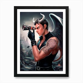 Devil With Horns Art Print