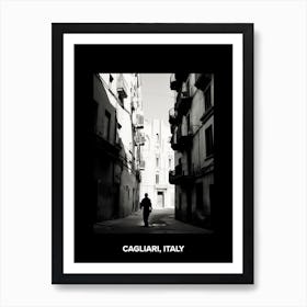 Poster Of Cagliari, Italy, Mediterranean Black And White Photography Analogue 2 Art Print