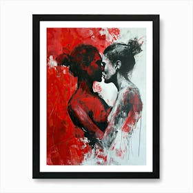 Two Women Kissing, Nude Series Art Print