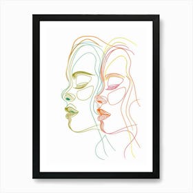 Simplicity Lines Woman Abstract Portraits 2 Art Print