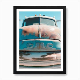 Vintage Rusted GMC Truck In Joshua Tree, California Art Print